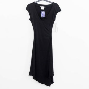 *SOLD* Black Faux Wrap Asymmetrical Dress